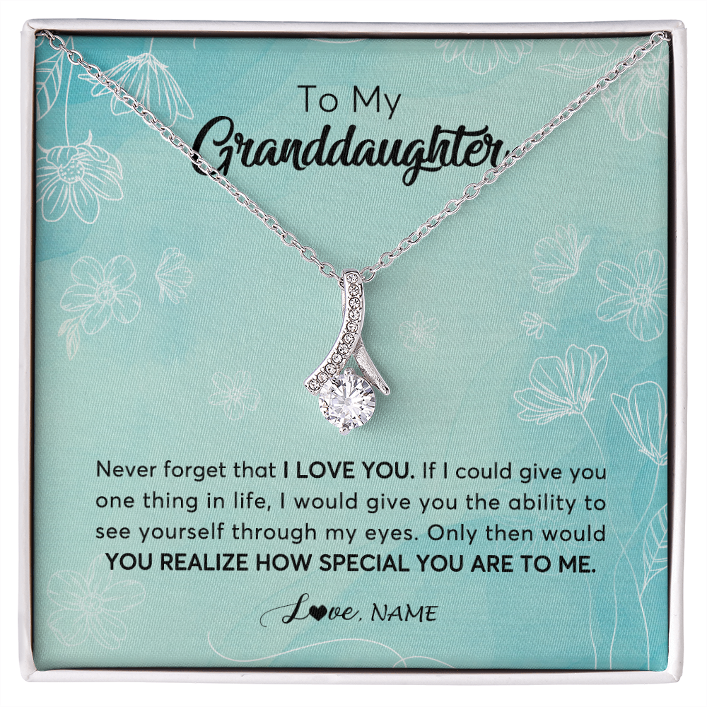 Personalized To My Granddaughter Necklace From Grandma Flower Never Forget I Love You Granddaughter Jewelry Graduation Birthday Customized Gift Box Message Card
