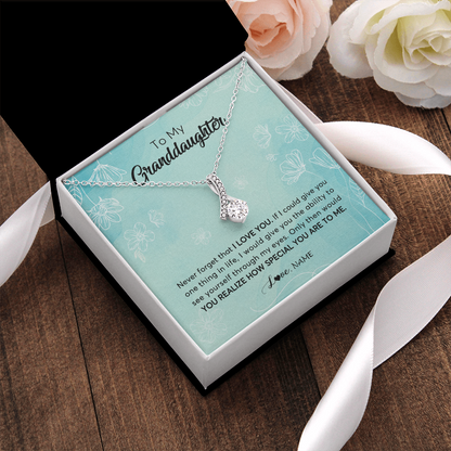 Personalized To My Granddaughter Necklace From Grandma Flower Never Forget I Love You Granddaughter Jewelry Graduation Birthday Customized Gift Box Message Card