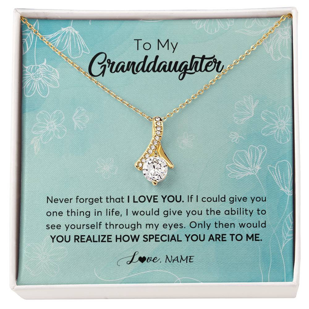 Personalized To My Granddaughter Necklace From Grandma Flower Never Forget I Love You Granddaughter Jewelry Graduation Birthday Customized Gift Box Message Card