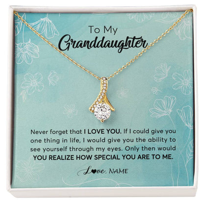 Personalized To My Granddaughter Necklace From Grandma Flower Never Forget I Love You Granddaughter Jewelry Graduation Birthday Customized Gift Box Message Card