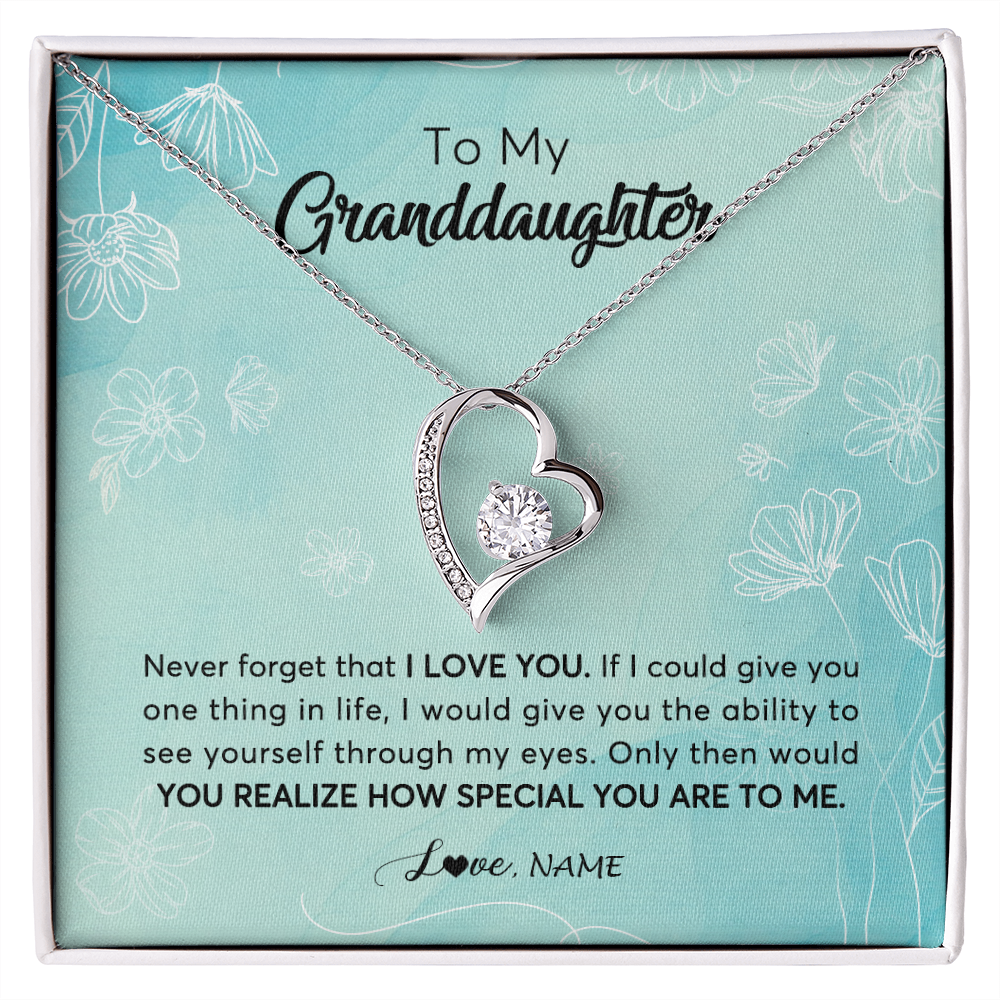 Personalized To My Granddaughter Necklace From Grandma Flower Never Forget I Love You Granddaughter Jewelry Graduation Birthday Customized Gift Box Message Card