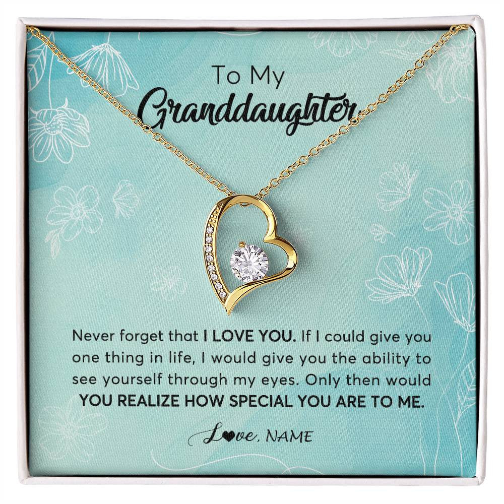 Personalized To My Granddaughter Necklace From Grandma Flower Never Forget I Love You Granddaughter Jewelry Graduation Birthday Customized Gift Box Message Card
