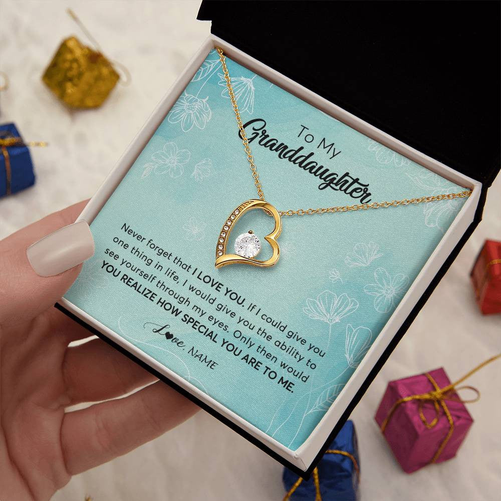 Personalized To My Granddaughter Necklace From Grandma Flower Never Forget I Love You Granddaughter Jewelry Graduation Birthday Customized Gift Box Message Card