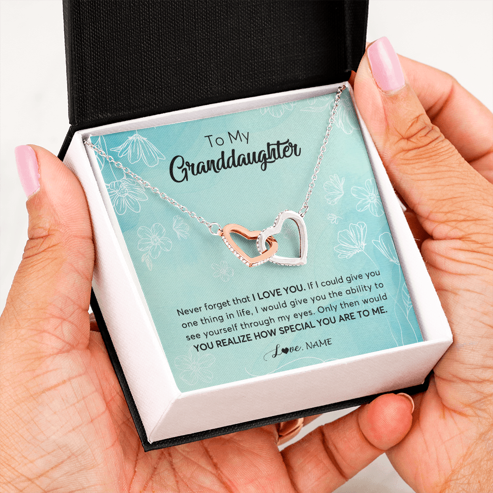 Personalized To My Granddaughter Necklace From Grandma Flower Never Forget I Love You Granddaughter Jewelry Graduation Birthday Customized Gift Box Message Card