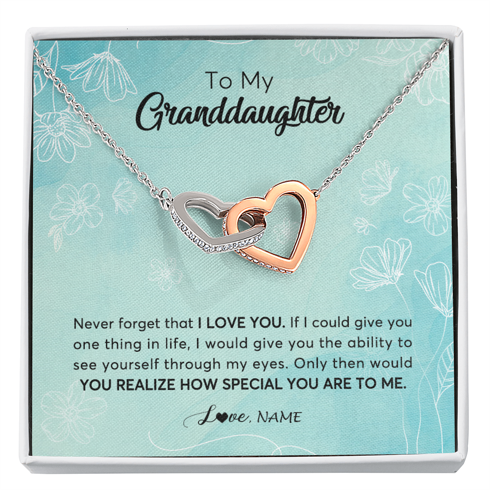 Personalized To My Granddaughter Necklace From Grandma Flower Never Forget I Love You Granddaughter Jewelry Graduation Birthday Customized Gift Box Message Card