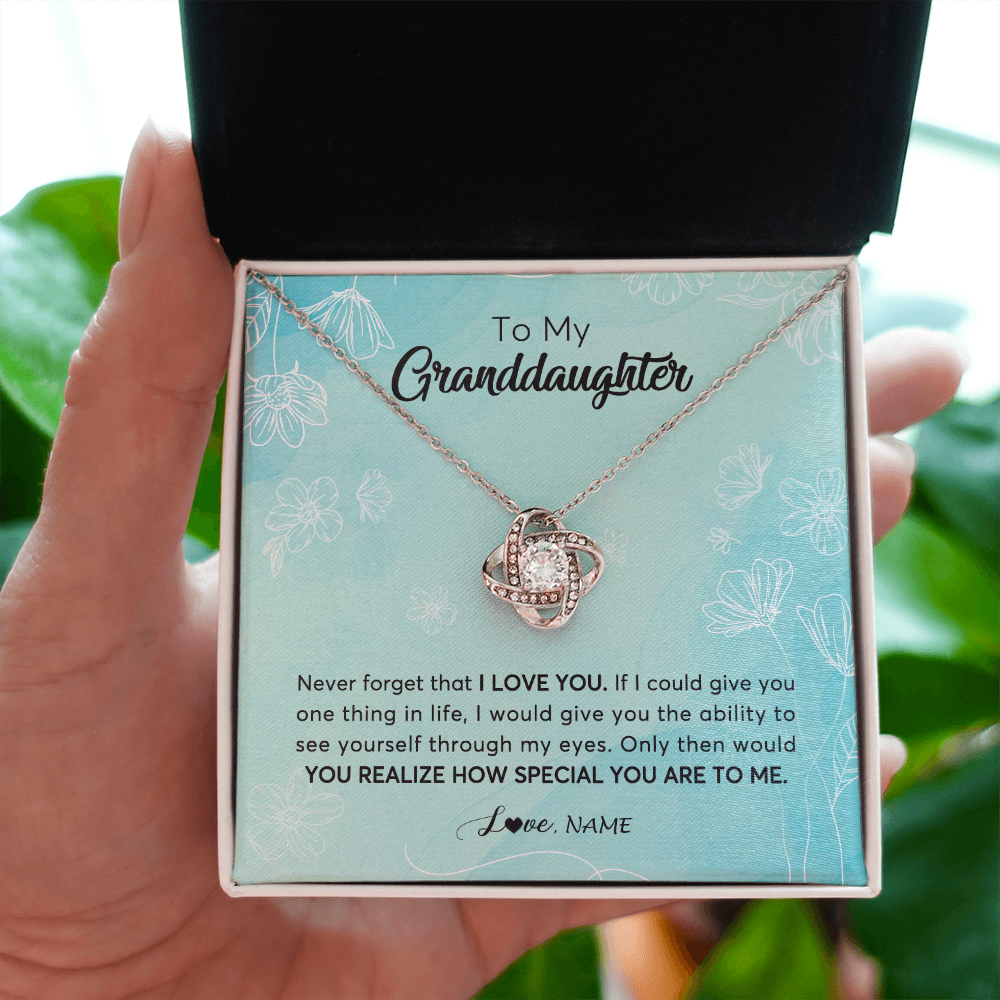Personalized To My Granddaughter Necklace From Grandma Flower Never Forget I Love You Granddaughter Jewelry Graduation Birthday Customized Gift Box Message Card