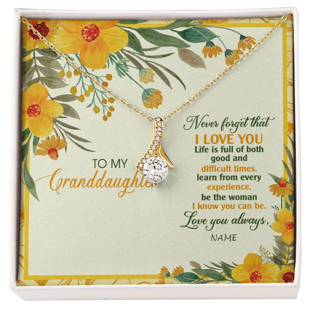 Personalized To My Granddaughter Necklace From Grandma Flower Never Forget That I Love You Granddaughter Birthday Christmas Customized Gift Box Message Card