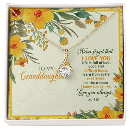 Personalized To My Granddaughter Necklace From Grandma Flower Never Forget That I Love You Granddaughter Birthday Christmas Customized Gift Box Message Card