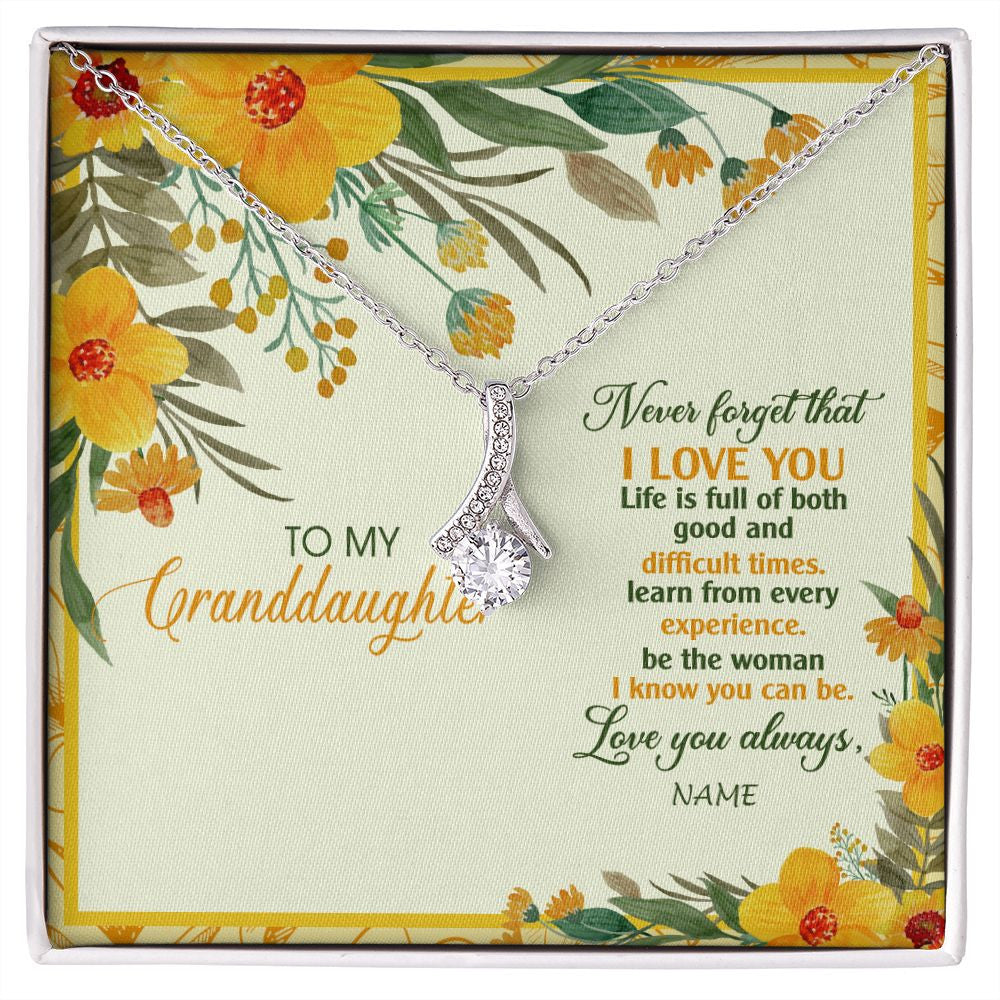 Personalized To My Granddaughter Necklace From Grandma Flower Never Forget That I Love You Granddaughter Birthday Christmas Customized Gift Box Message Card