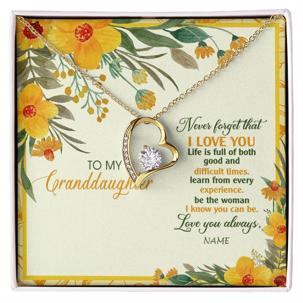 Personalized To My Granddaughter Necklace From Grandma Flower Never Forget That I Love You Granddaughter Birthday Christmas Customized Gift Box Message Card