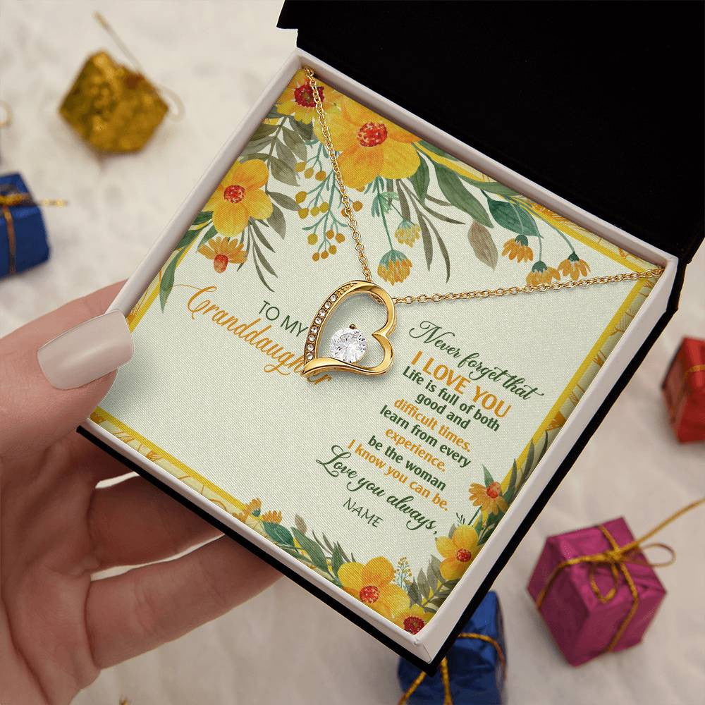 Personalized To My Granddaughter Necklace From Grandma Flower Never Forget That I Love You Granddaughter Birthday Christmas Customized Gift Box Message Card
