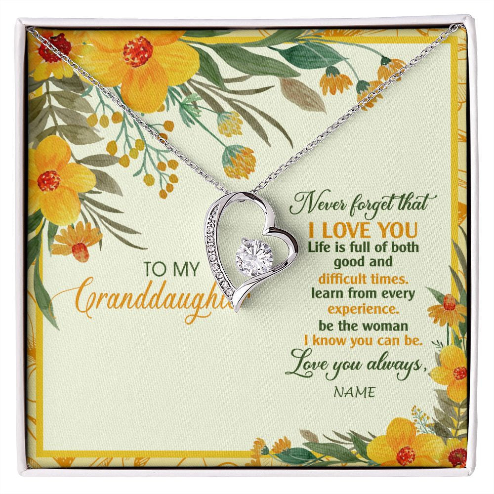 Personalized To My Granddaughter Necklace From Grandma Flower Never Forget That I Love You Granddaughter Birthday Christmas Customized Gift Box Message Card