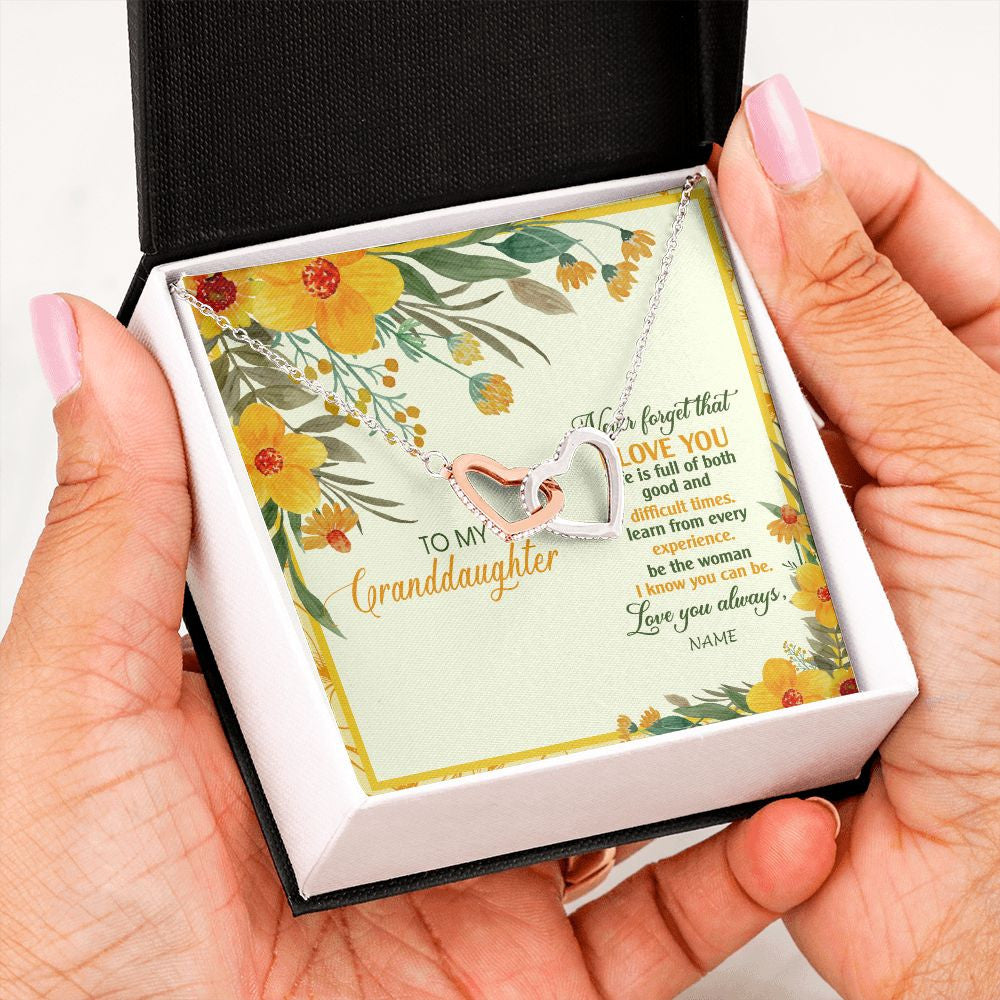 Personalized To My Granddaughter Necklace From Grandma Flower Never Forget That I Love You Granddaughter Birthday Christmas Customized Gift Box Message Card