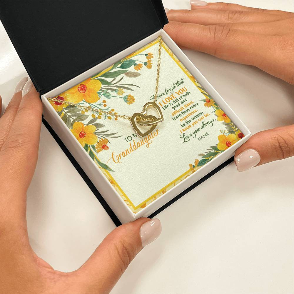Personalized To My Granddaughter Necklace From Grandma Flower Never Forget That I Love You Granddaughter Birthday Christmas Customized Gift Box Message Card
