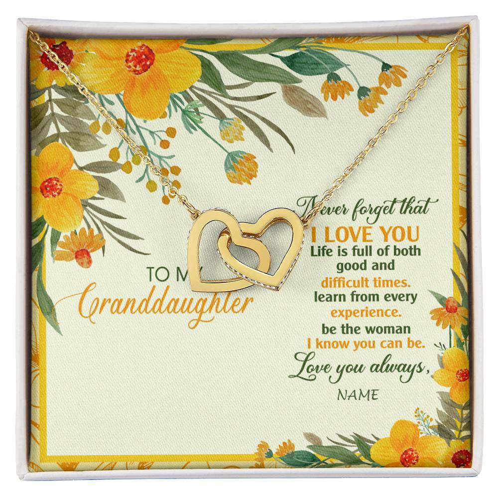 Personalized To My Granddaughter Necklace From Grandma Flower Never Forget That I Love You Granddaughter Birthday Christmas Customized Gift Box Message Card