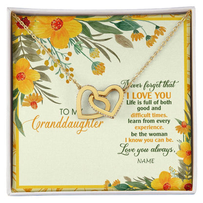 Personalized To My Granddaughter Necklace From Grandma Flower Never Forget That I Love You Granddaughter Birthday Christmas Customized Gift Box Message Card