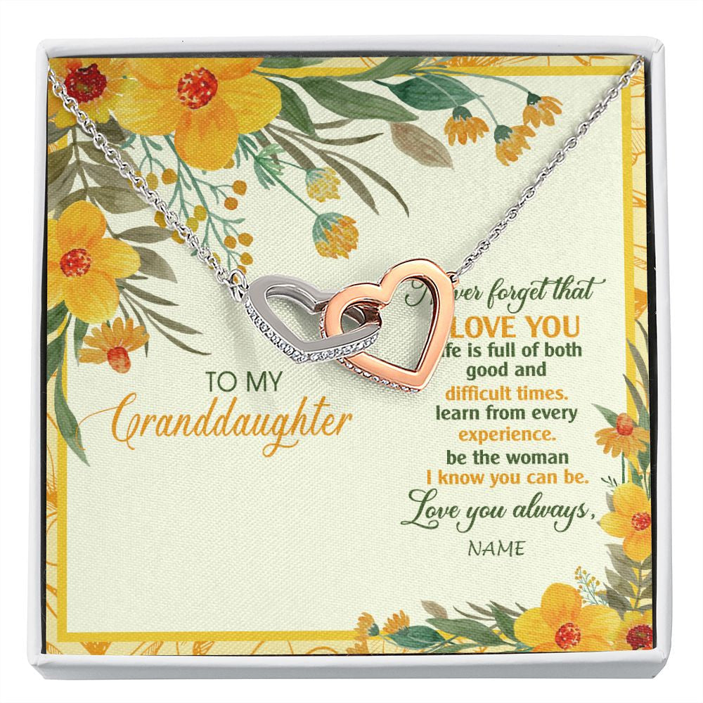Personalized To My Granddaughter Necklace From Grandma Flower Never Forget That I Love You Granddaughter Birthday Christmas Customized Gift Box Message Card