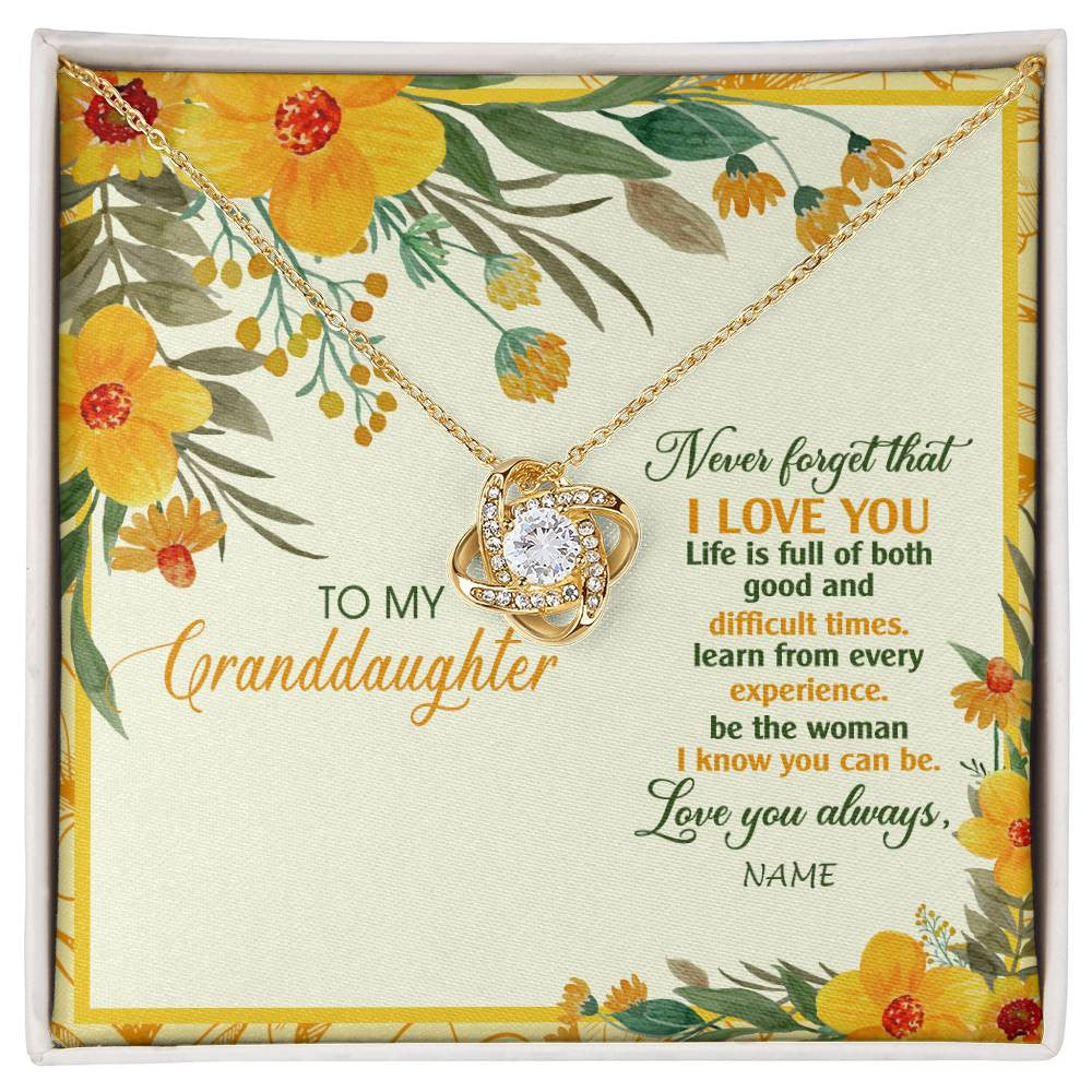 Personalized To My Granddaughter Necklace From Grandma Flower Never Forget That I Love You Granddaughter Birthday Christmas Customized Gift Box Message Card