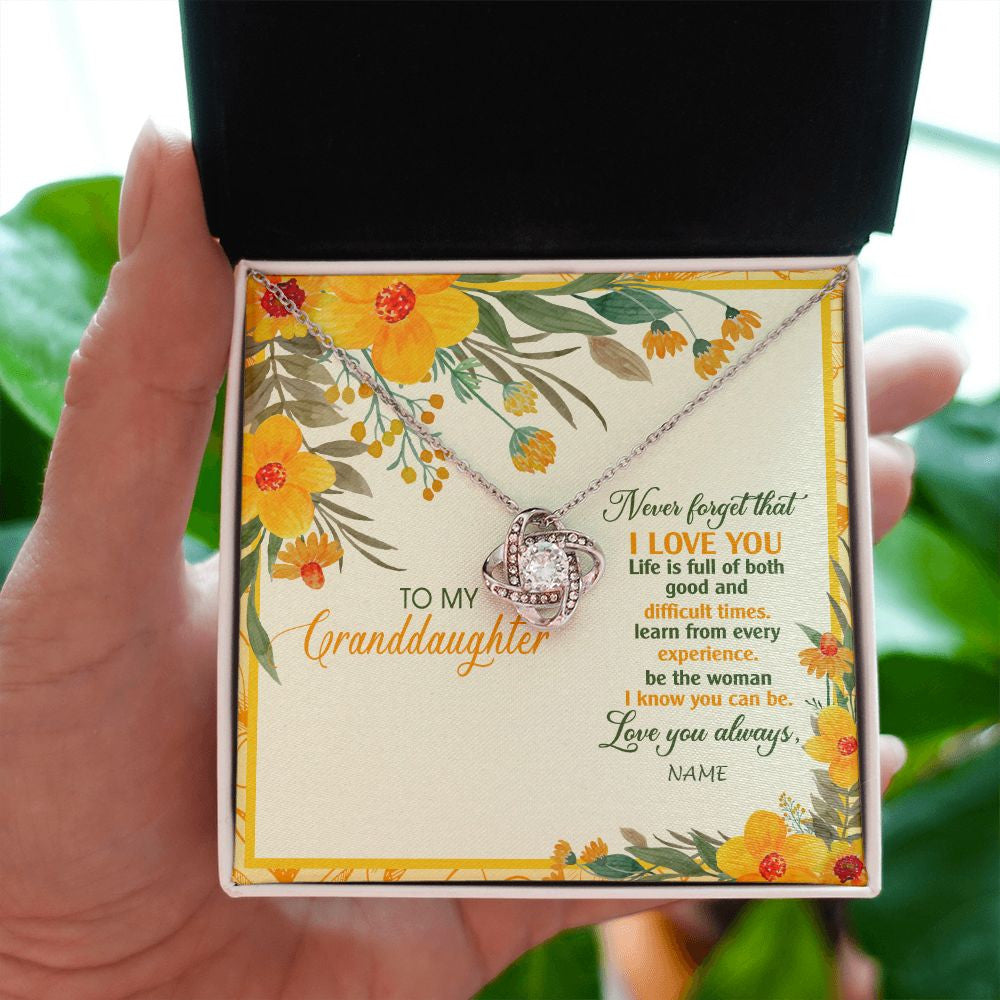 Personalized To My Granddaughter Necklace From Grandma Flower Never Forget That I Love You Granddaughter Birthday Christmas Customized Gift Box Message Card