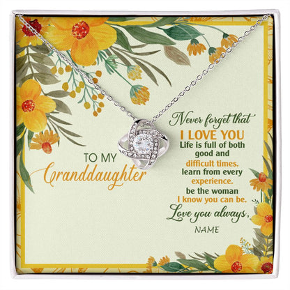 Personalized To My Granddaughter Necklace From Grandma Flower Never Forget That I Love You Granddaughter Birthday Christmas Customized Gift Box Message Card