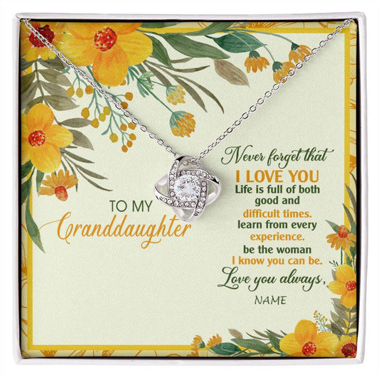 Personalized To My Granddaughter Necklace From Grandma Flower Never Forget That I Love You Granddaughter Birthday Christmas Customized Gift Box Message Card