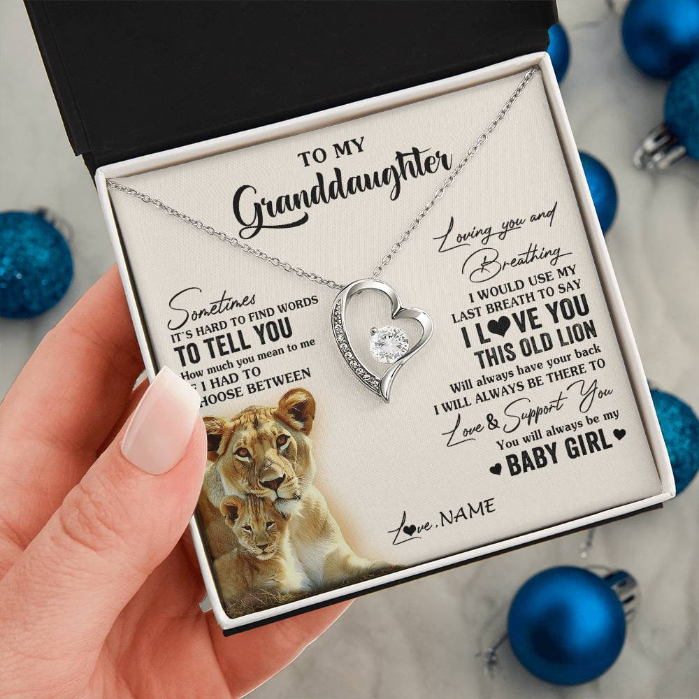 Personalized To My Granddaughter Necklace From Grandma Gigi I Love You This Old Lion Granddaughter Birthday Christmas Customized Gift Box Message Card
