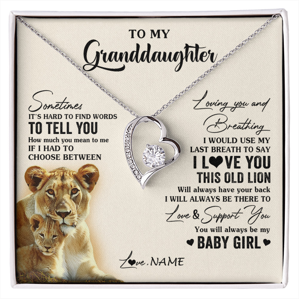Personalized To My Granddaughter Necklace From Grandma Gigi I Love You This Old Lion Granddaughter Birthday Christmas Customized Gift Box Message Card