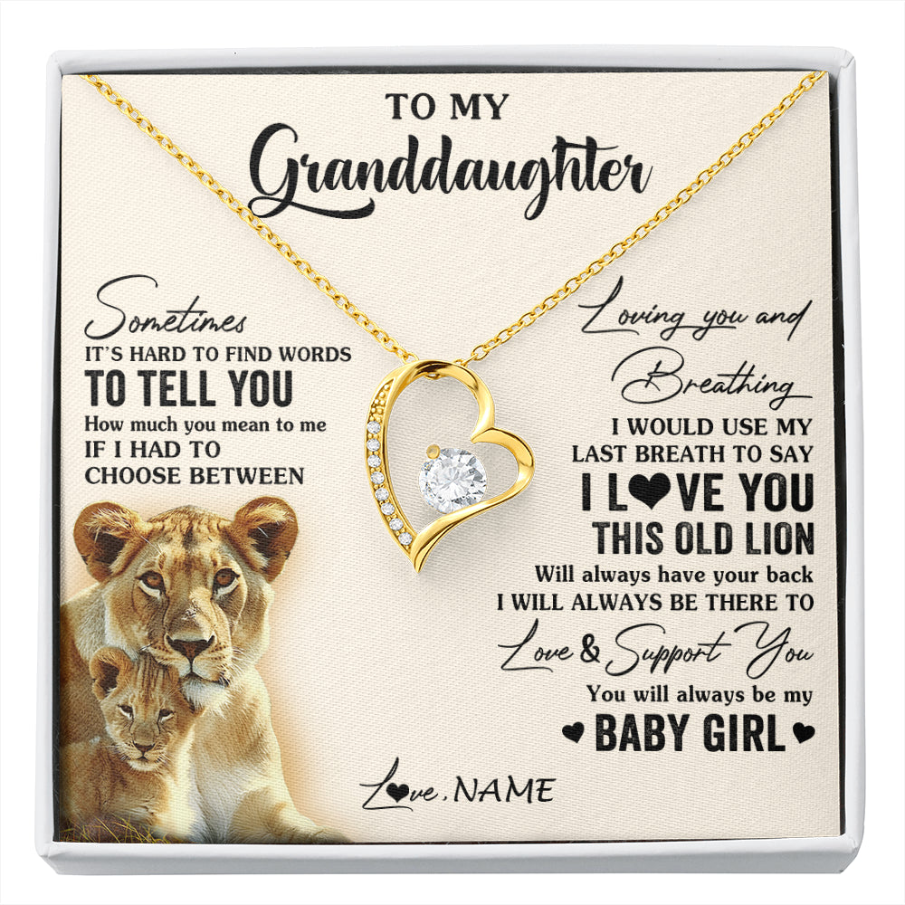 Personalized To My Granddaughter Necklace From Grandma Gigi I Love You This Old Lion Granddaughter Birthday Christmas Customized Gift Box Message Card