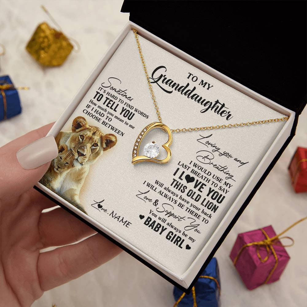 Personalized To My Granddaughter Necklace From Grandma Gigi I Love You This Old Lion Granddaughter Birthday Christmas Customized Gift Box Message Card