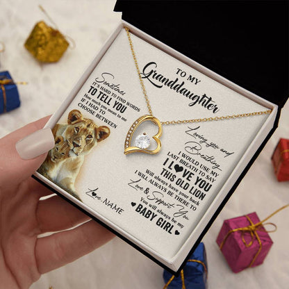 Personalized To My Granddaughter Necklace From Grandma Gigi I Love You This Old Lion Granddaughter Birthday Christmas Customized Gift Box Message Card