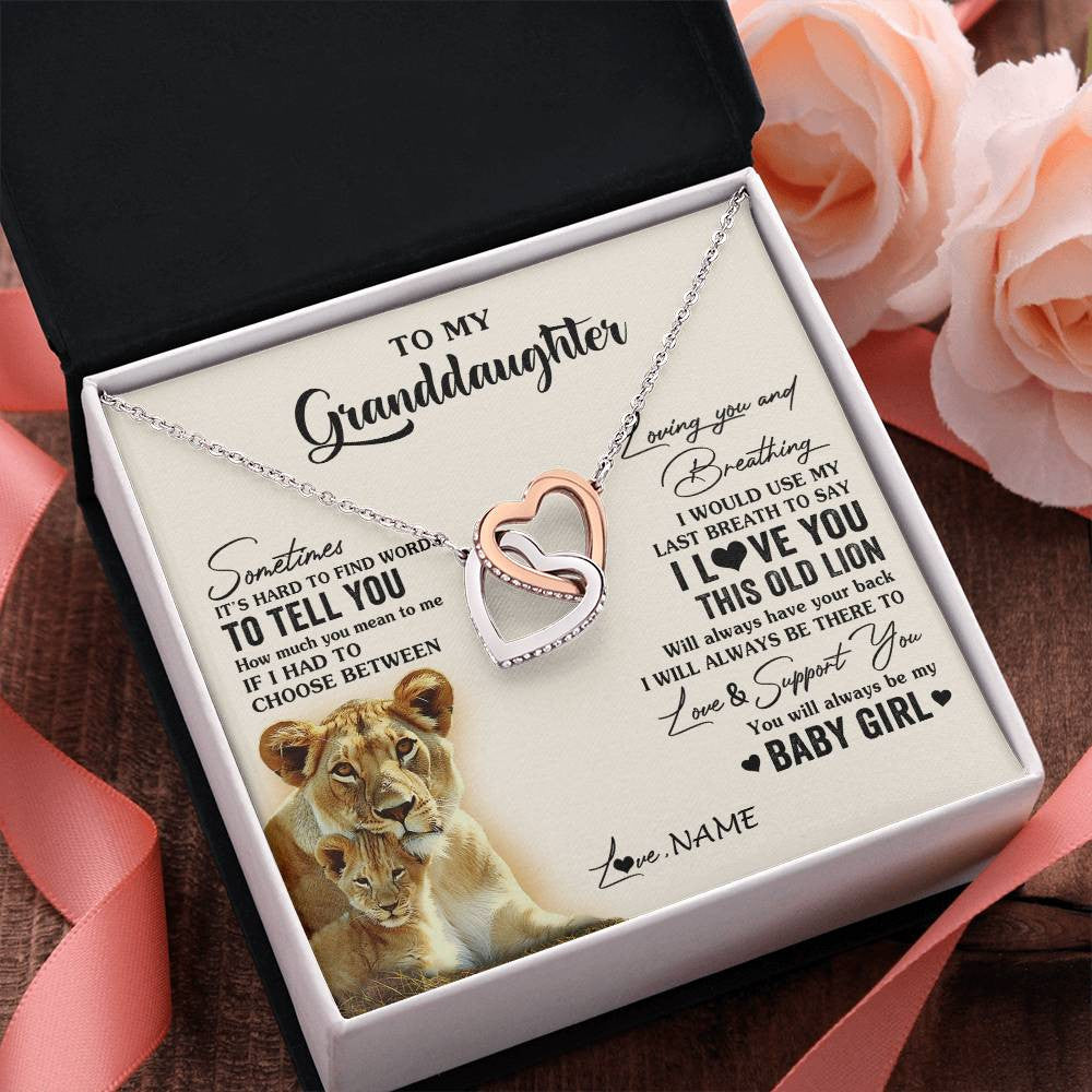 Personalized To My Granddaughter Necklace From Grandma Gigi I Love You This Old Lion Granddaughter Birthday Christmas Customized Gift Box Message Card