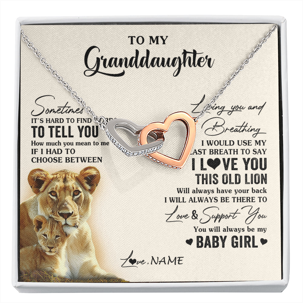 Personalized To My Granddaughter Necklace From Grandma Gigi I Love You This Old Lion Granddaughter Birthday Christmas Customized Gift Box Message Card