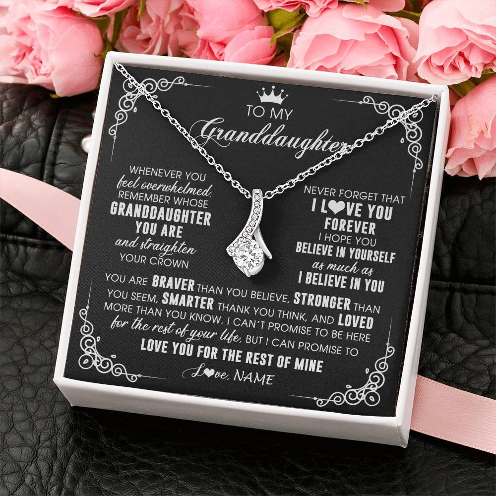 Personalized To My Granddaughter Necklace From Grandma Gigi Inspirational Strength Granddaughter Birthday Jewelry Christmas Customized Gift Box Message Card