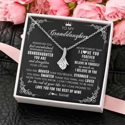 Personalized To My Granddaughter Necklace From Grandma Gigi Inspirational Strength Granddaughter Birthday Jewelry Christmas Customized Gift Box Message Card