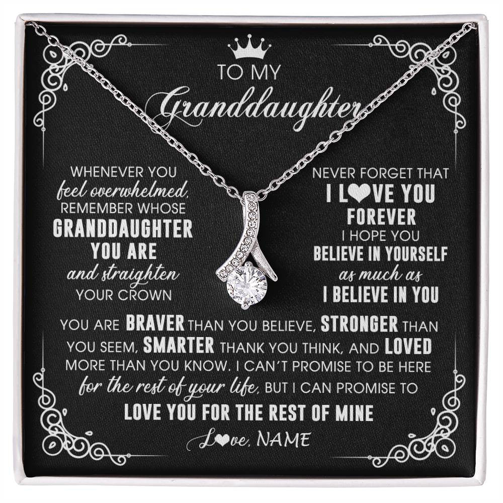Personalized To My Granddaughter Necklace From Grandma Gigi Inspirational Strength Granddaughter Birthday Jewelry Christmas Customized Gift Box Message Card