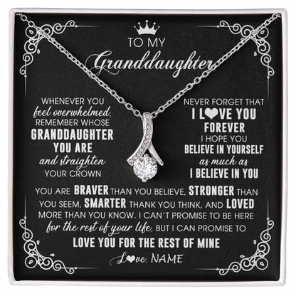 Personalized To My Granddaughter Necklace From Grandma Gigi Inspirational Strength Granddaughter Birthday Jewelry Christmas Customized Gift Box Message Card