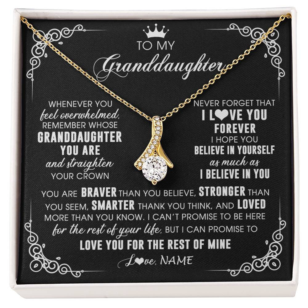 Personalized To My Granddaughter Necklace From Grandma Gigi Inspirational Strength Granddaughter Birthday Jewelry Christmas Customized Gift Box Message Card