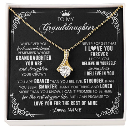 Personalized To My Granddaughter Necklace From Grandma Gigi Inspirational Strength Granddaughter Birthday Jewelry Christmas Customized Gift Box Message Card