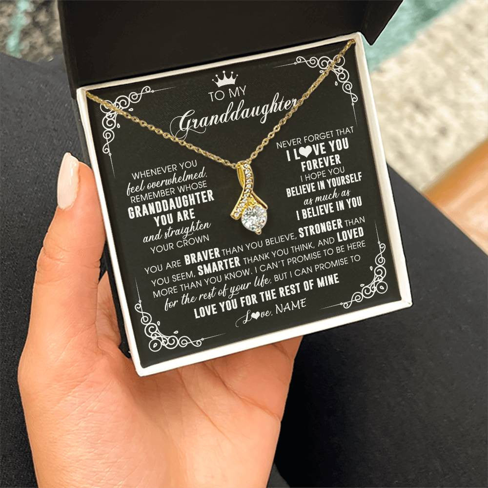Personalized To My Granddaughter Necklace From Grandma Gigi Inspirational Strength Granddaughter Birthday Jewelry Christmas Customized Gift Box Message Card
