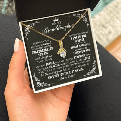 Personalized To My Granddaughter Necklace From Grandma Gigi Inspirational Strength Granddaughter Birthday Jewelry Christmas Customized Gift Box Message Card