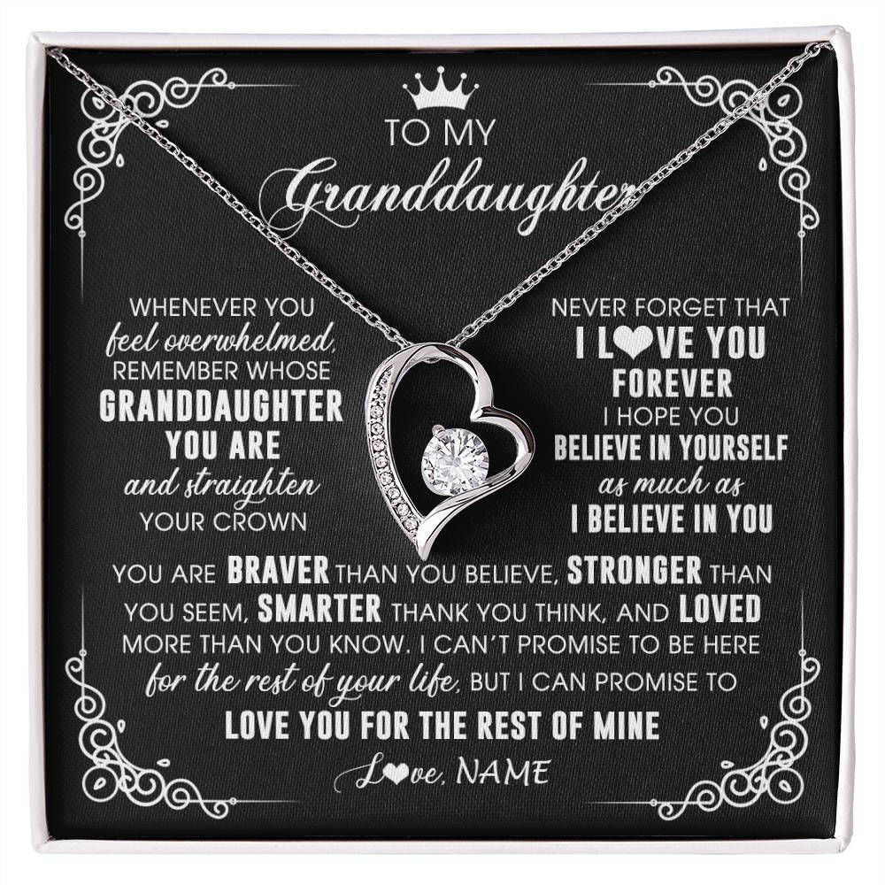 Personalized To My Granddaughter Necklace From Grandma Gigi Inspirational Strength Granddaughter Birthday Jewelry Christmas Customized Gift Box Message Card