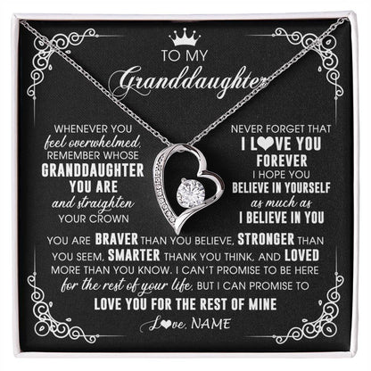 Personalized To My Granddaughter Necklace From Grandma Gigi Inspirational Strength Granddaughter Birthday Jewelry Christmas Customized Gift Box Message Card