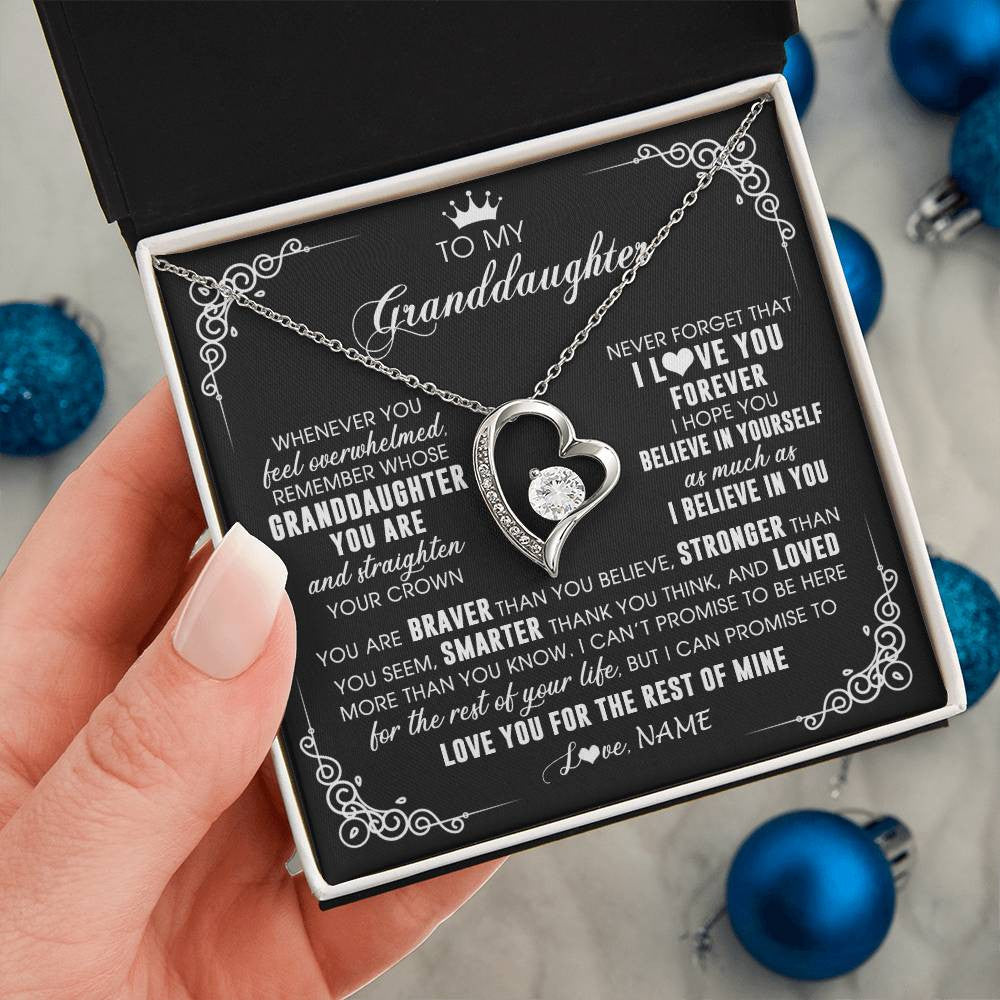 Personalized To My Granddaughter Necklace From Grandma Gigi Inspirational Strength Granddaughter Birthday Jewelry Christmas Customized Gift Box Message Card