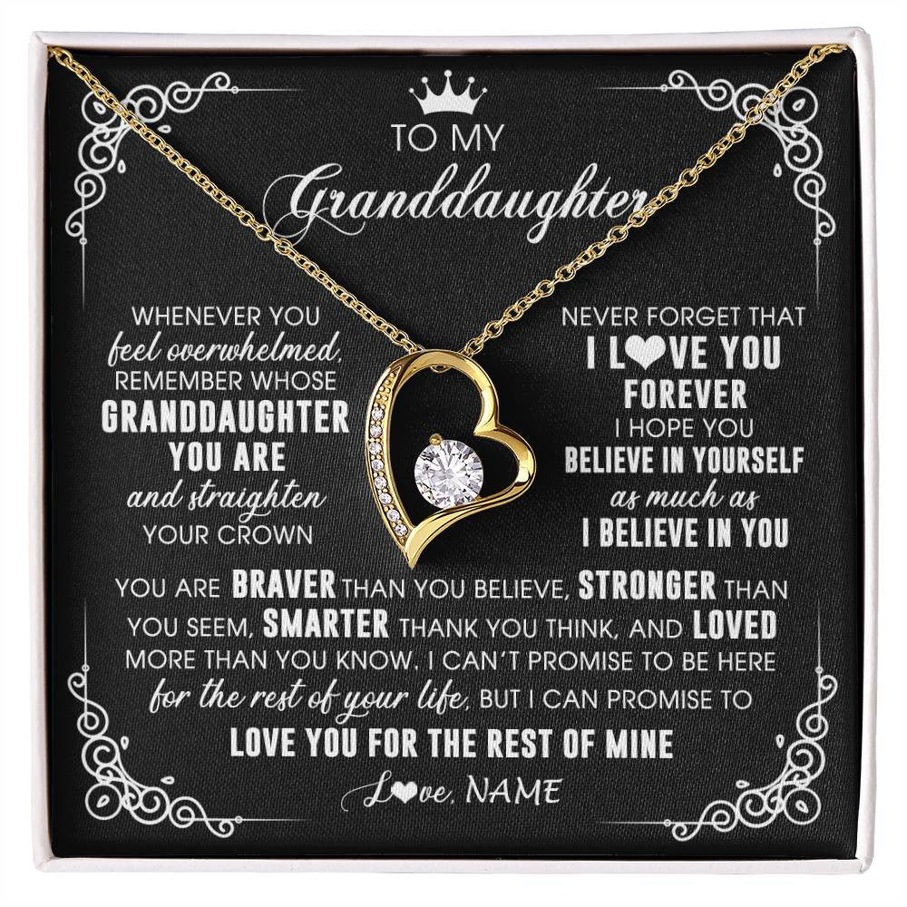 Personalized To My Granddaughter Necklace From Grandma Gigi Inspirational Strength Granddaughter Birthday Jewelry Christmas Customized Gift Box Message Card