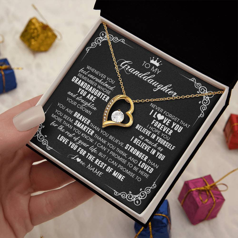 Personalized To My Granddaughter Necklace From Grandma Gigi Inspirational Strength Granddaughter Birthday Jewelry Christmas Customized Gift Box Message Card