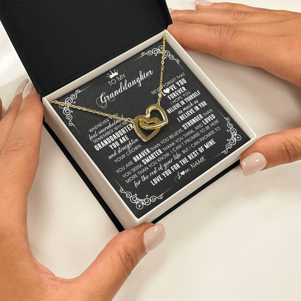Personalized To My Granddaughter Necklace From Grandma Gigi Inspirational Strength Granddaughter Birthday Jewelry Christmas Customized Gift Box Message Card