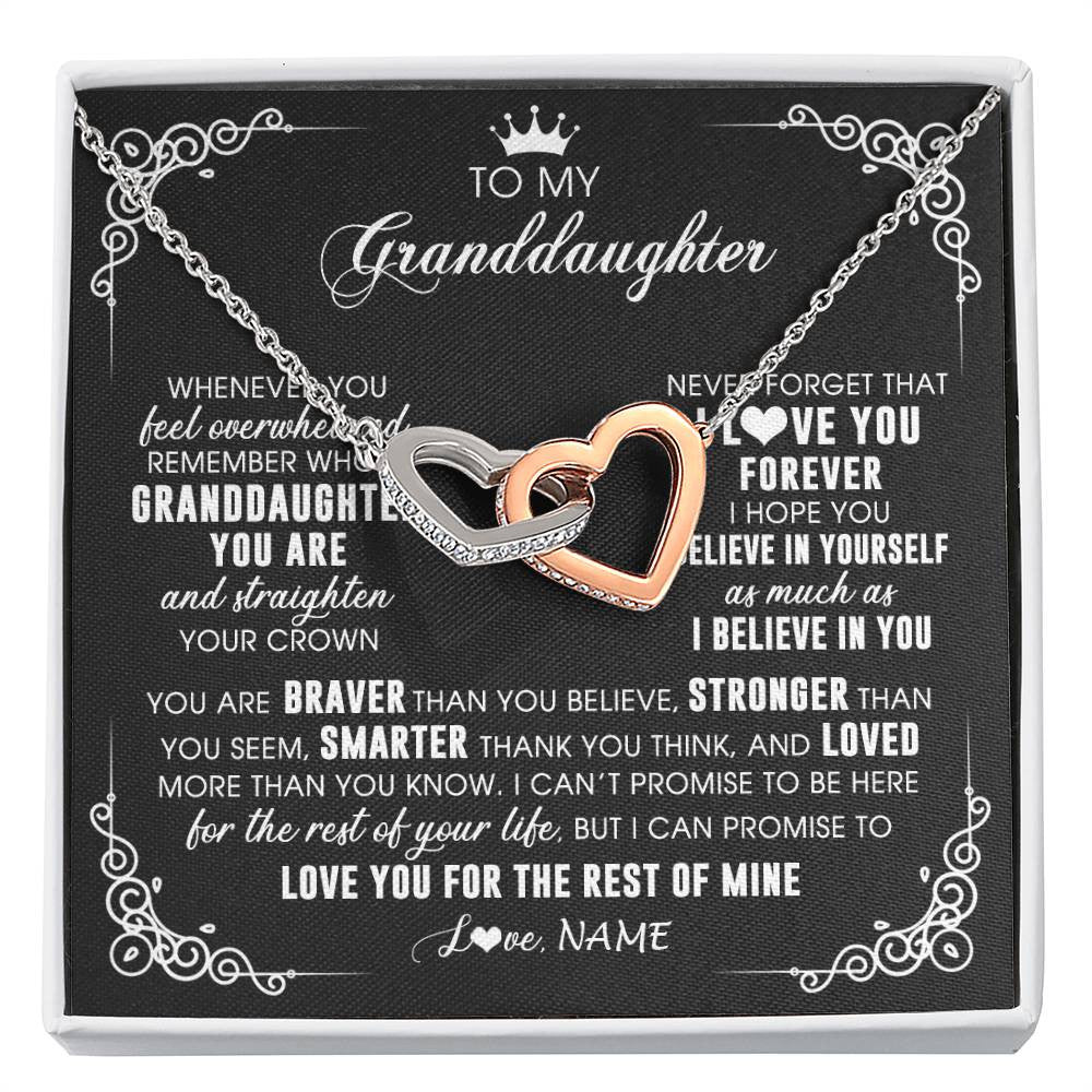 Personalized To My Granddaughter Necklace From Grandma Gigi Inspirational Strength Granddaughter Birthday Jewelry Christmas Customized Gift Box Message Card
