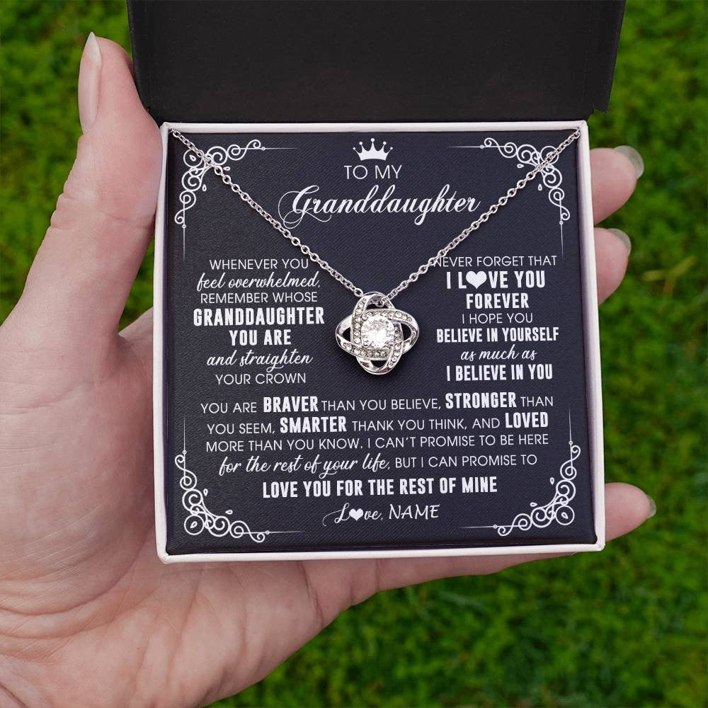 Personalized To My Granddaughter Necklace From Grandma Gigi Inspirational Strength Granddaughter Birthday Jewelry Christmas Customized Gift Box Message Card