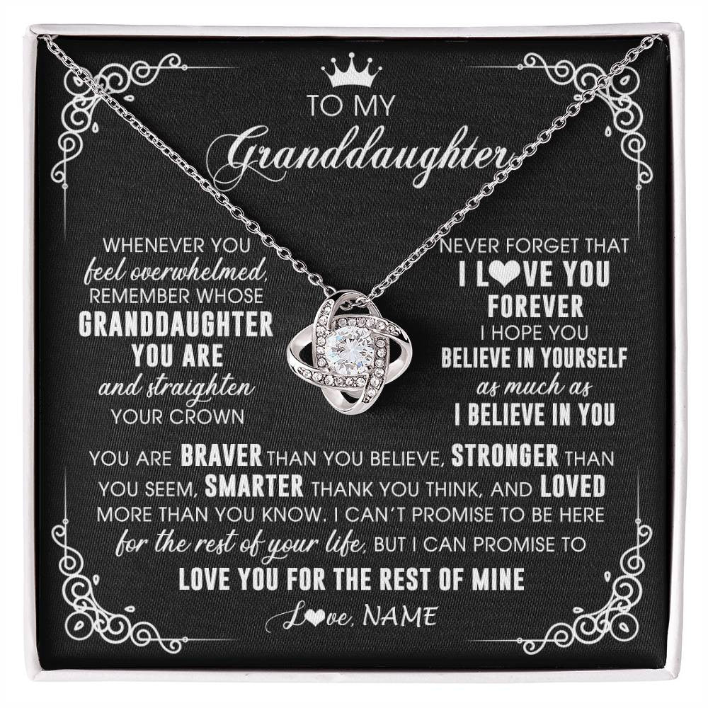 Personalized To My Granddaughter Necklace From Grandma Gigi Inspirational Strength Granddaughter Birthday Jewelry Christmas Customized Gift Box Message Card