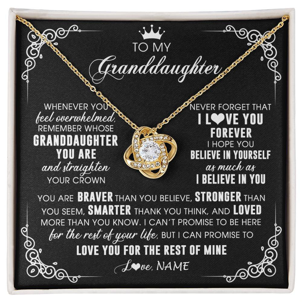 Personalized To My Granddaughter Necklace From Grandma Gigi Inspirational Strength Granddaughter Birthday Jewelry Christmas Customized Gift Box Message Card